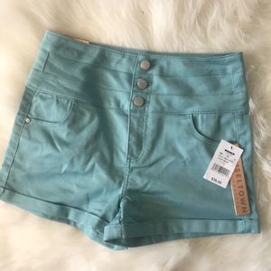 Tinseltown teal high waisted shorts